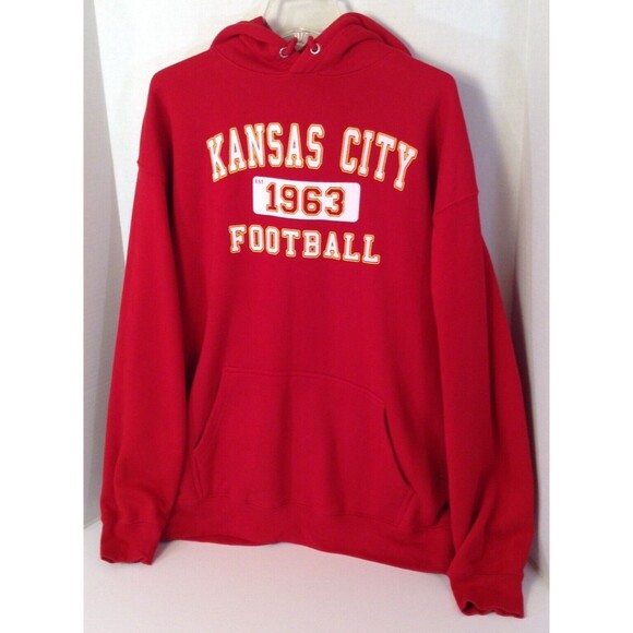 Kansas City Football Hoodie Sweatshirt Men XL Red Pullover Oversized Sports - Picture 4 of 12